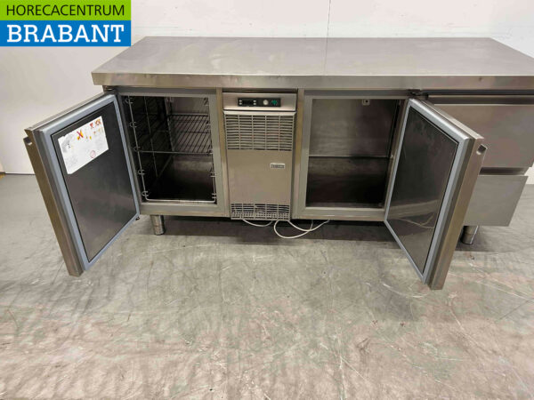 Établi réfrigéré Zanussi en acier inoxydable 2 portes et 2 tiroirs 176 cm 230V Horeca – Image 5