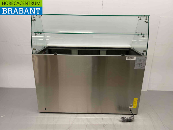HCB inox Saladette Etabli réfrigéré 3 portes 1/1 GN avec plan en verre 137 cm 230V Horeca – Image 5