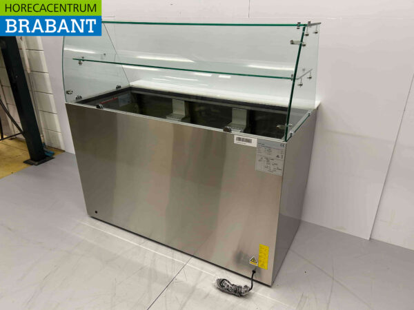 HCB inox Saladette Etabli réfrigéré 3 portes 1/1 GN avec plan en verre 137 cm 230V Horeca – Image 7