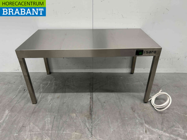 Pont chauffant Saro en acier inoxydable Etagère chauffante 80 cm Horeca