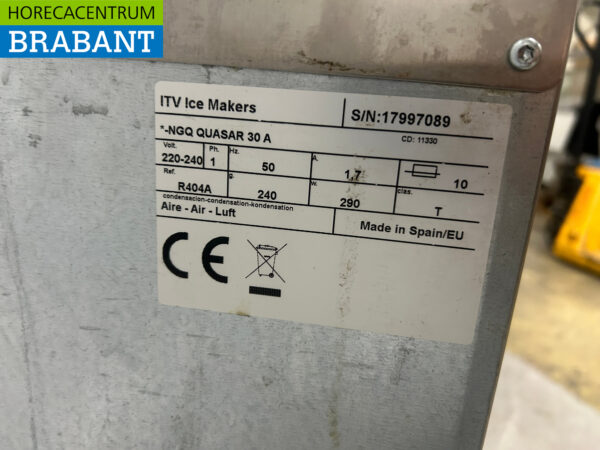 Machine à glaçons ITV Quasar en acier inoxydable Machine à glaçons 31 kg p/d 230V Horeca – Image 5