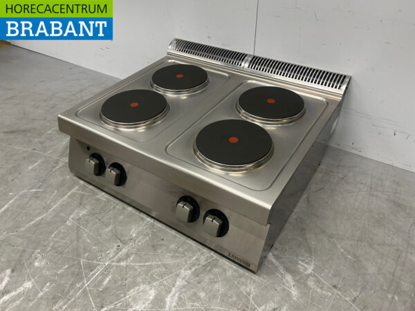 Acier inoxydable Zanussi 4 brûleurs Cuisinière électrique 4 zones 80 cm 400V Horeca – Image 2