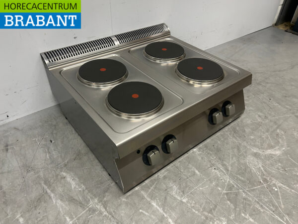 Acier inoxydable Zanussi 4 brûleurs Cuisinière électrique 4 zones 80 cm 400V Horeca – Image 3