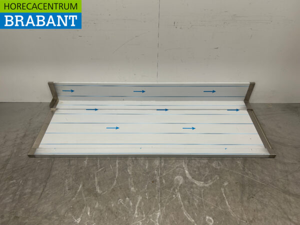 Plateau d'égouttage en acier inoxydable pour le passage du lave-vaisselle 205 x 72,5 cm Horeca