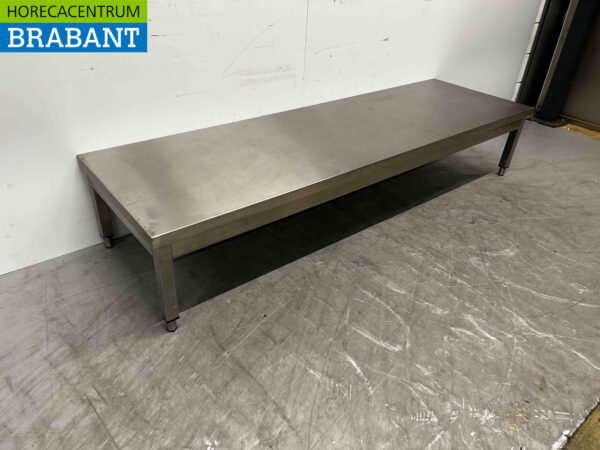Table de travail basse en acier inoxydable 198 x 60 x 37,5 cm Restauration – Image 2