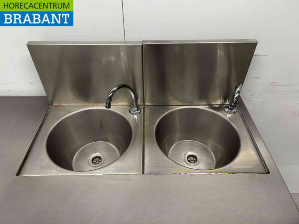 Évier en acier inoxydable Évier de table Évier double 132,5 cm Horeca – Image 4