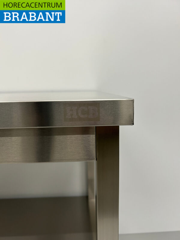 Table de travail mobile sur roulettes en acier inoxydable 150 x 70 x 85 cm Restauration – Image 4