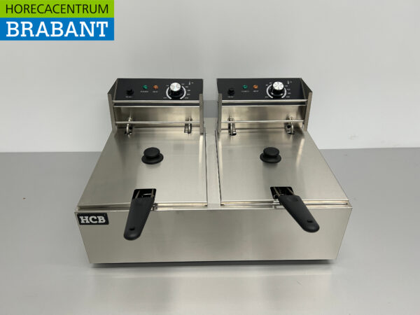 Friteuse double en acier inoxydable 2 x 6 litres 230V Horeca