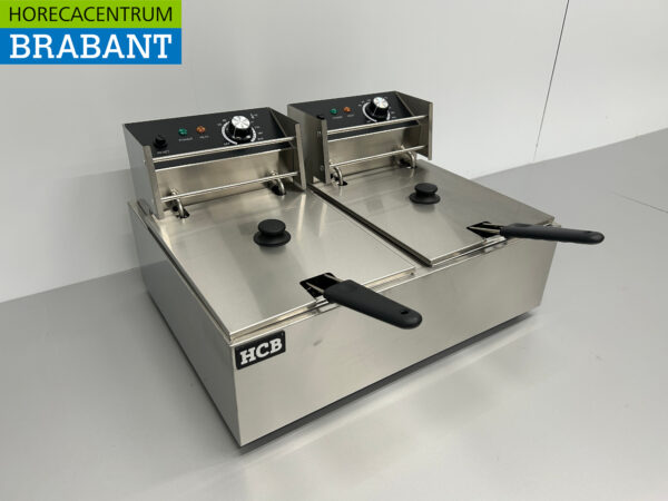 Friteuse double en acier inoxydable 2 x 6 litres 230V Horeca – Image 2