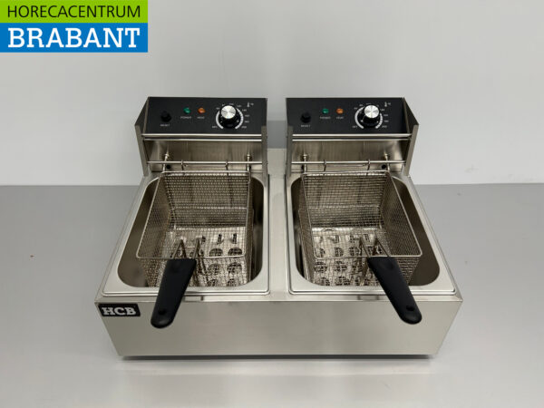 Friteuse double en acier inoxydable 2 x 6 litres 230V Horeca – Image 4