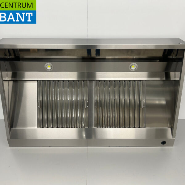 Hotte aspirante en acier inoxydable avec filtres à lamelles Premium-line 160 cm modèle incliné Horeca