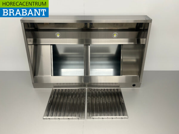 Hotte aspirante en acier inoxydable avec filtres à lamelles Premium-line 160 cm modèle incliné Horeca – Image 5