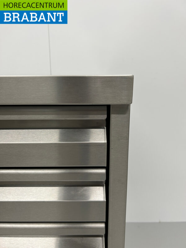 Armoire de travail en acier inoxydable Armoire à tiroirs 6 tiroirs Premium-line pour pâte 60 cm Traiteur Pizzeria Boulangerie – Image 6