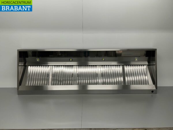 Hotte aspirante en acier inoxydable avec filtres à lamelles Premium-line 300 cm modèle incliné Horeca