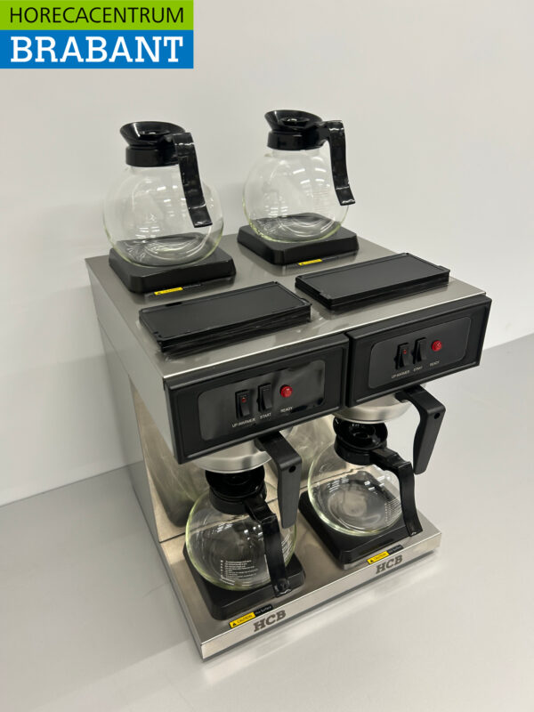 HCB acier inoxydable Machine à café double Machine à café avec 4 verseuses 1,8 litres 230V Horeca – Image 2