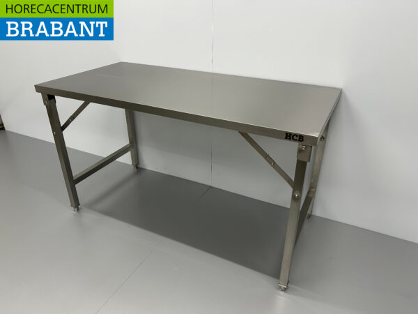 Table de travail pliante en acier inoxydable 150 x 70 x 85 cm Restauration – Image 2