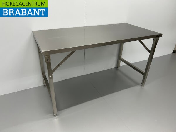 Table de travail pliante en acier inoxydable 150 x 70 x 85 cm Restauration – Image 3