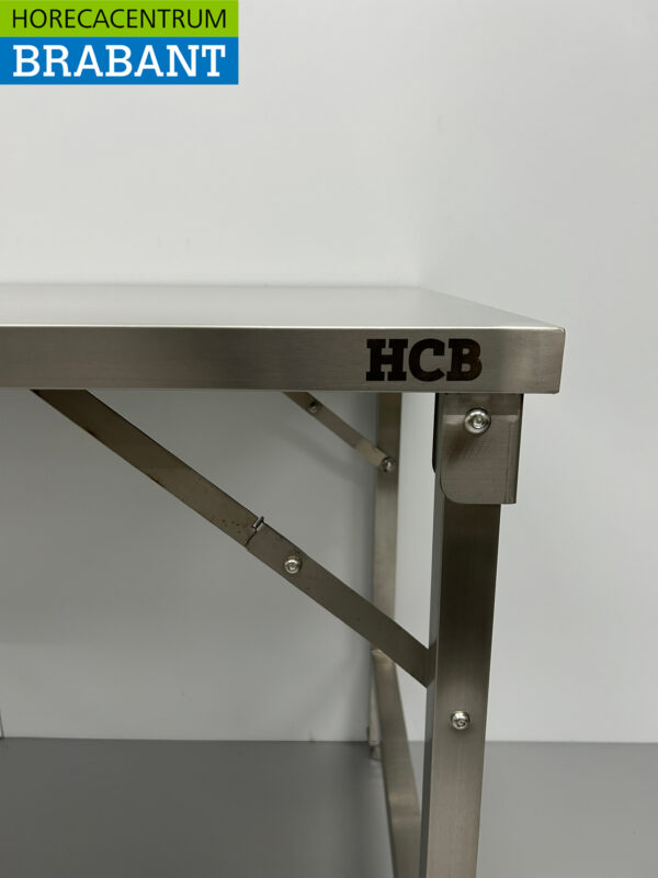 Table de travail pliante en acier inoxydable 150 x 70 x 85 cm Restauration – Image 4