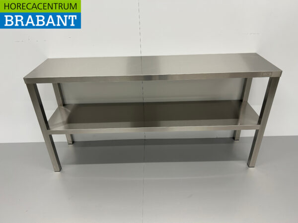 Pont d'étagère double en acier inoxydable 140 x 35 x 70 cm Restauration
