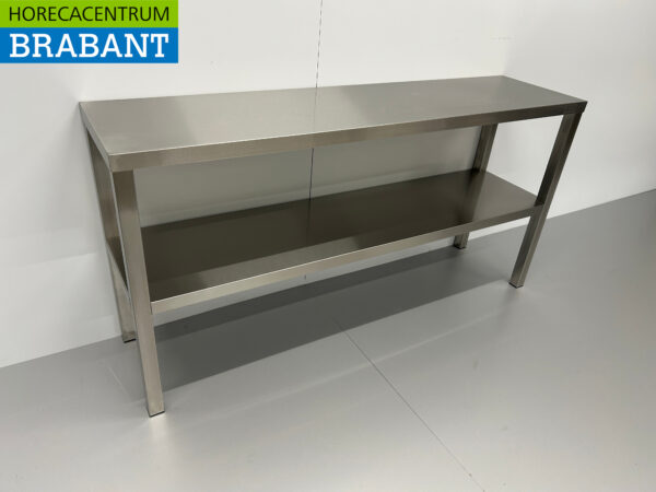 Pont d'étagère double en acier inoxydable 140 x 35 x 70 cm Restauration – Image 3