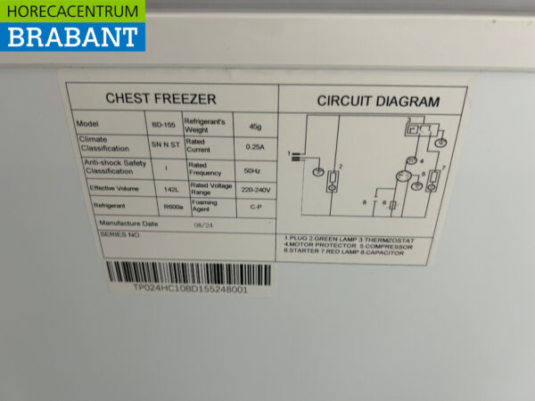Congélateur Congélateur coffre avec couvercle rabattable 148 litres 230V Horeca – Image 7