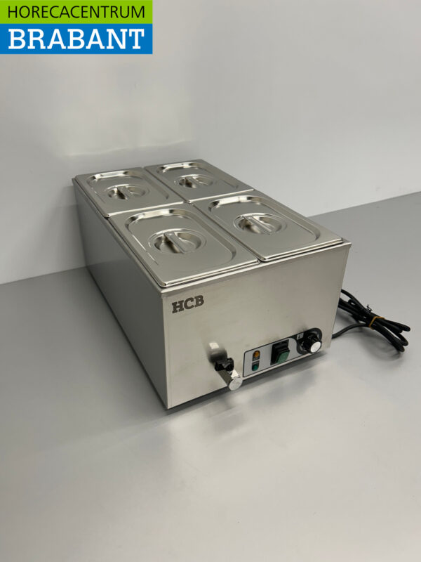 Acier inoxydable HCB Bain marie 4 x 1/4 GN 230V Horeca – Image 2