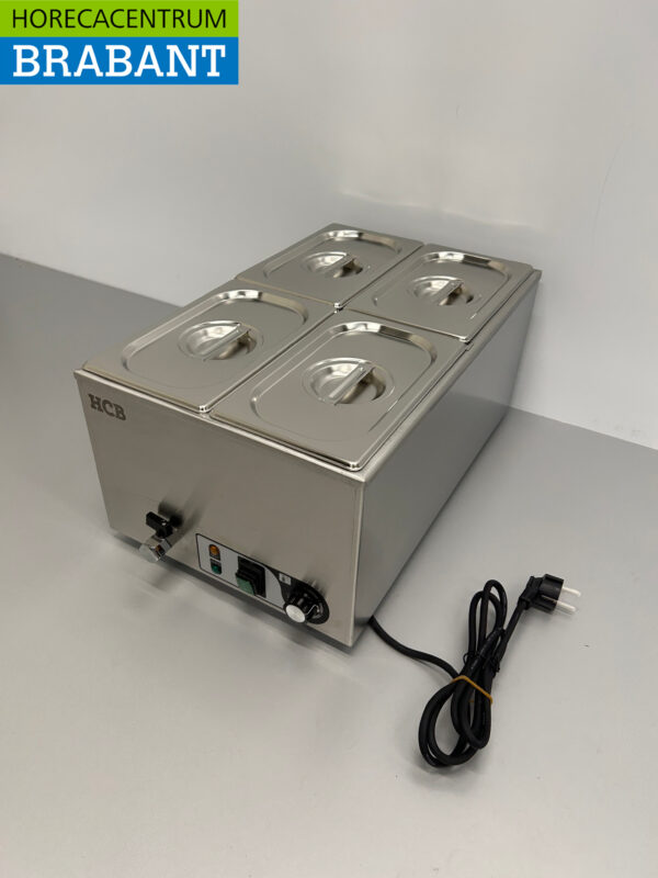 Acier inoxydable HCB Bain marie 4 x 1/4 GN 230V Horeca – Image 3