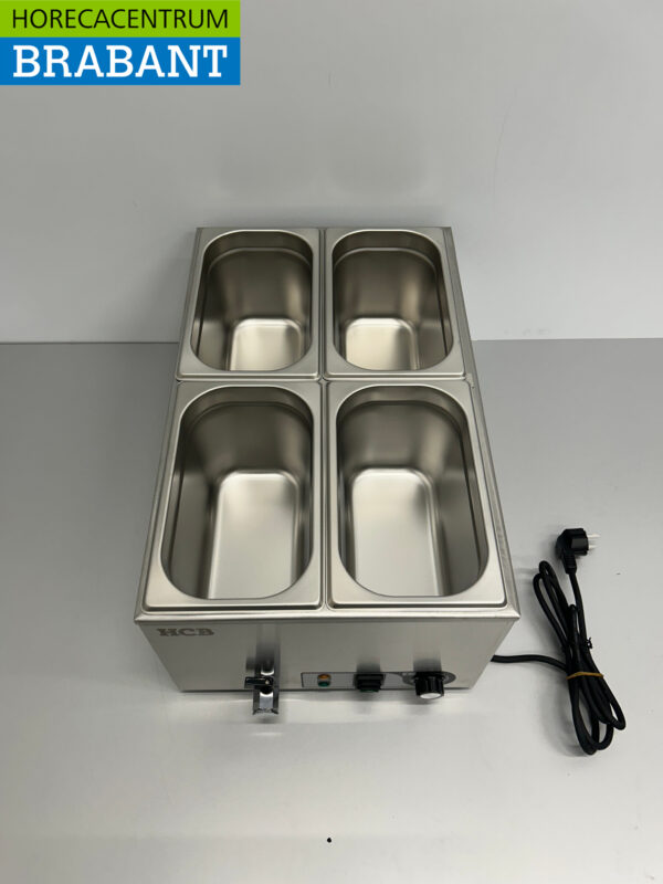 Acier inoxydable HCB Bain marie 4 x 1/4 GN 230V Horeca – Image 4