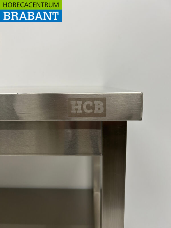 Table de travail mobile sur roulettes en acier inoxydable 140 x 70 x 85 cm Restauration – Image 4