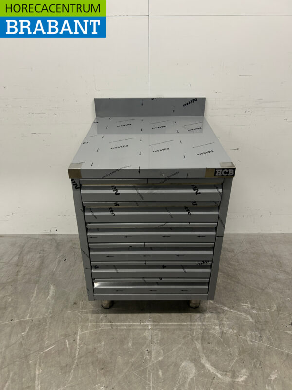 Acier inoxydable HCB Armoire de travail Armoire à tiroirs 6 tiroirs Premium-line pour pâte 60 cm Traiteur Pizzeria Boulangerie