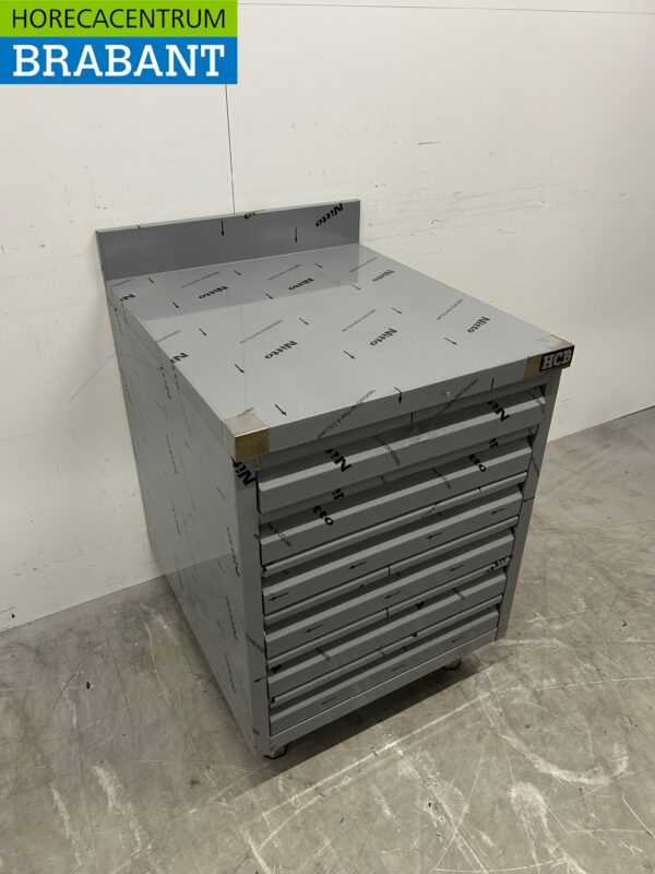 Acier inoxydable HCB Armoire de travail Armoire à tiroirs 6 tiroirs Premium-line pour pâte 60 cm Traiteur Pizzeria Boulangerie – Image 3