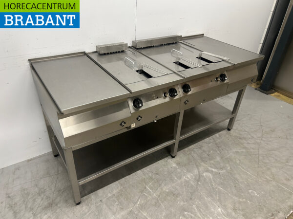 Ligne de cuisson MKN en acier inoxydable Double Friteuse Friteuse 1 x 13 litres 1x 30 litres 400V Horeca – Image 3