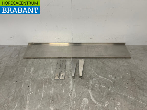 Acier inoxydable Tablette murale avec supports 160 x 30 cm Restauration