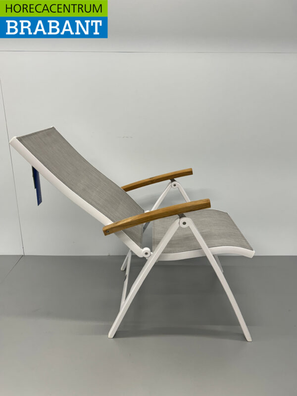 Best Freizeitmöbel Ensemble de terrasse table à manger avec 6 chaises pliantes Teck blanc Horeca – Image 11