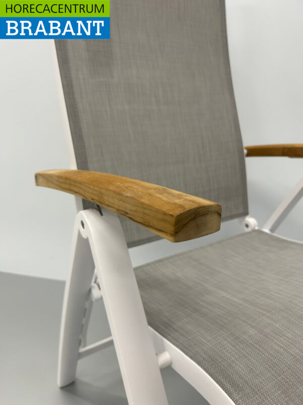 Best Freizeitmöbel Ensemble de terrasse table à manger avec 6 chaises pliantes Teck blanc Horeca – Image 12