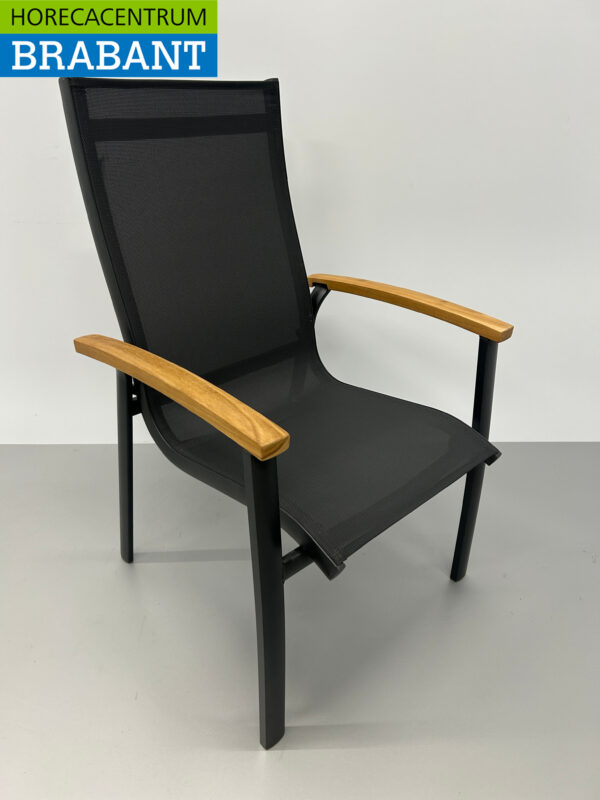 Best Freizeitmöbel Cavalese Anthracite Chaise de terrasse Chaises Chaise de terrasse empilable Restauration – Image 2