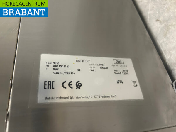 Lave-vaisselle Zanussi Zuca3 en acier inoxydable Chargement frontal 400V Horeca – Image 6