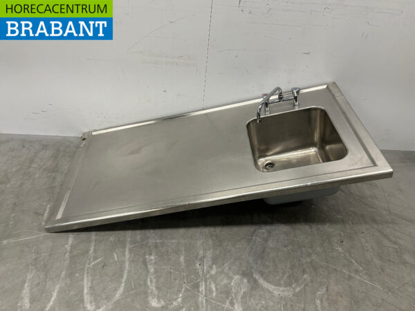 Évier en acier inoxydable avec robinet 150 x 70 cm Restauration
