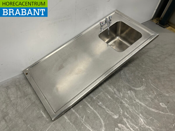 Évier en acier inoxydable avec robinet 150 x 70 cm Restauration – Image 3
