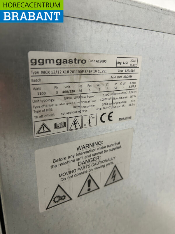 Moteur d'extraction en caisse 8000 m3 400V Horeca – Image 5