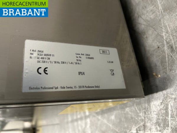 Lave-vaisselle Zanussi Zucai en acier inoxydable Chargement frontal 400V Horeca – Image 6