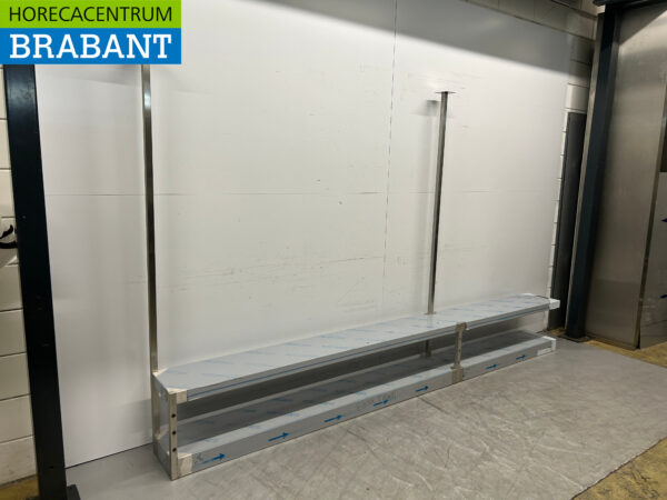 Rack de plafond en acier inoxydable Etagere Bridge 320 x 30 x 197,5 cm Restauration – Image 2