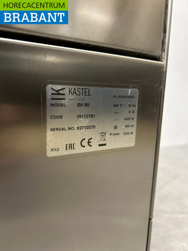 Lave-vaisselle Kastel EK50 en acier inoxydable Chargement frontal 400V Horeca – Image 6