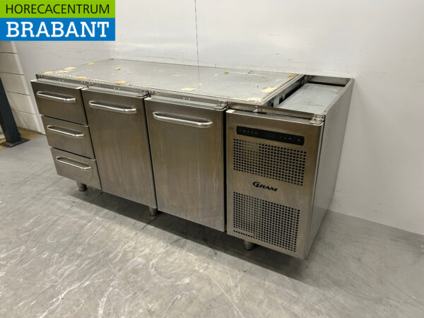 Acier inoxydable Gram Réfrigéré Comptoir 2 portes et 3 tiroirs 172,5 cm 230V Horeca – Image 2