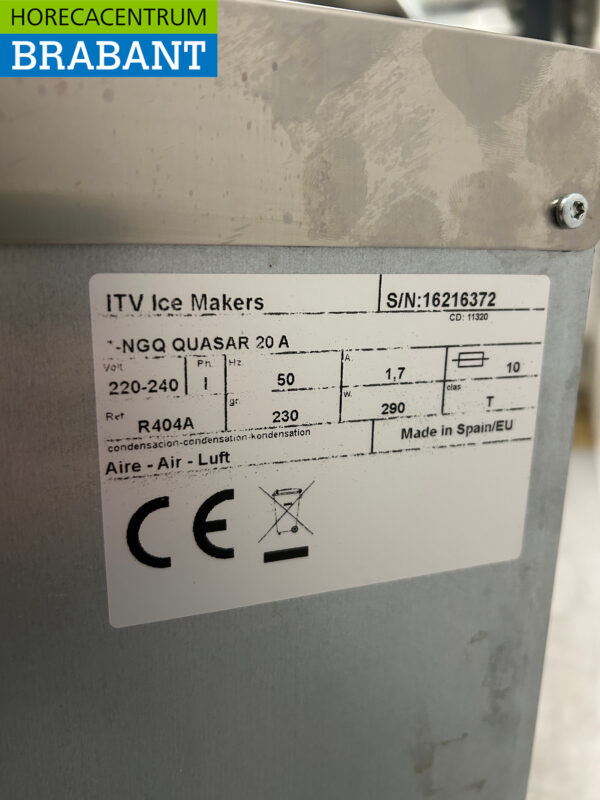 Machine à glaçons ITV Quasar en acier inoxydable Machine à glaçons 24 kg p/d 230V Horeca – Image 5