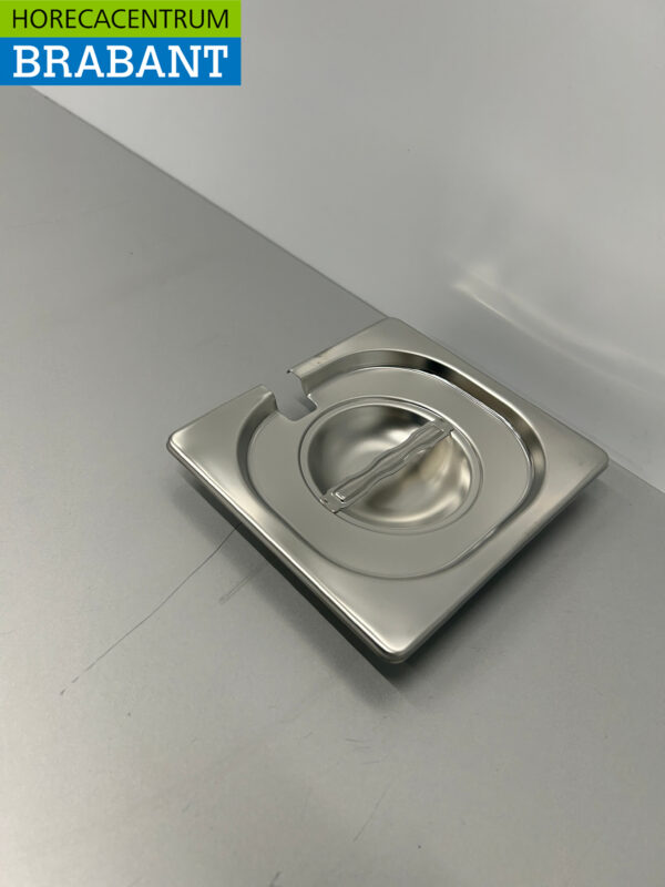 Couvercle Gastronorm GN en acier inoxydable 1/6 GN avec logement pour cuillère Restauration – Image 3