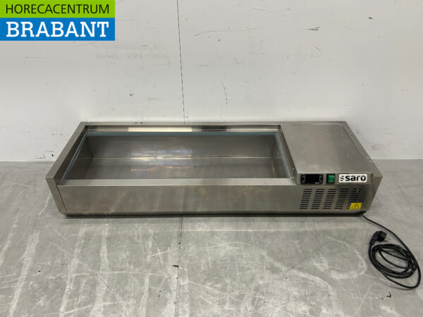 Saro vitrine inox Au dessus de la vitrine réfrigérée saladière 3 x 1/3 et 1 x 1/2 GN 120 cm Horeca