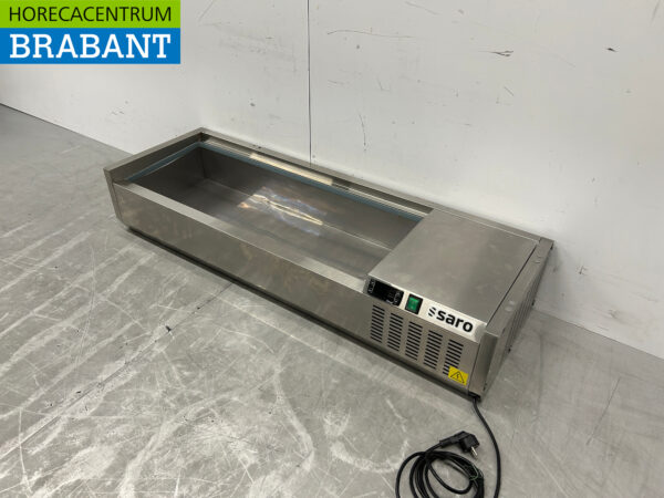 Saro vitrine inox Au dessus de la vitrine réfrigérée saladière 3 x 1/3 et 1 x 1/2 GN 120 cm Horeca – Image 2