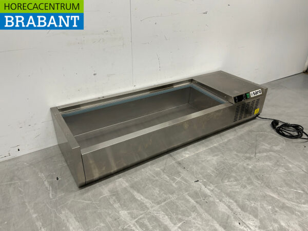 Saro vitrine inox Au dessus de la vitrine réfrigérée saladière 3 x 1/3 et 1 x 1/2 GN 120 cm Horeca – Image 3