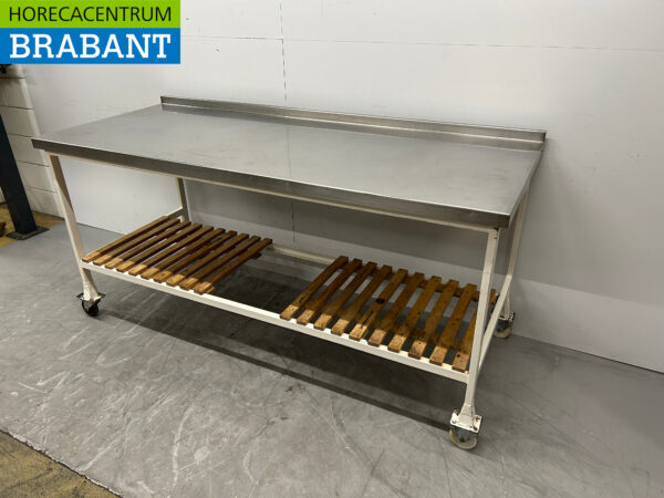 Table de travail mobile 200,5 x 81,5 x 95 cm Horeca – Image 2